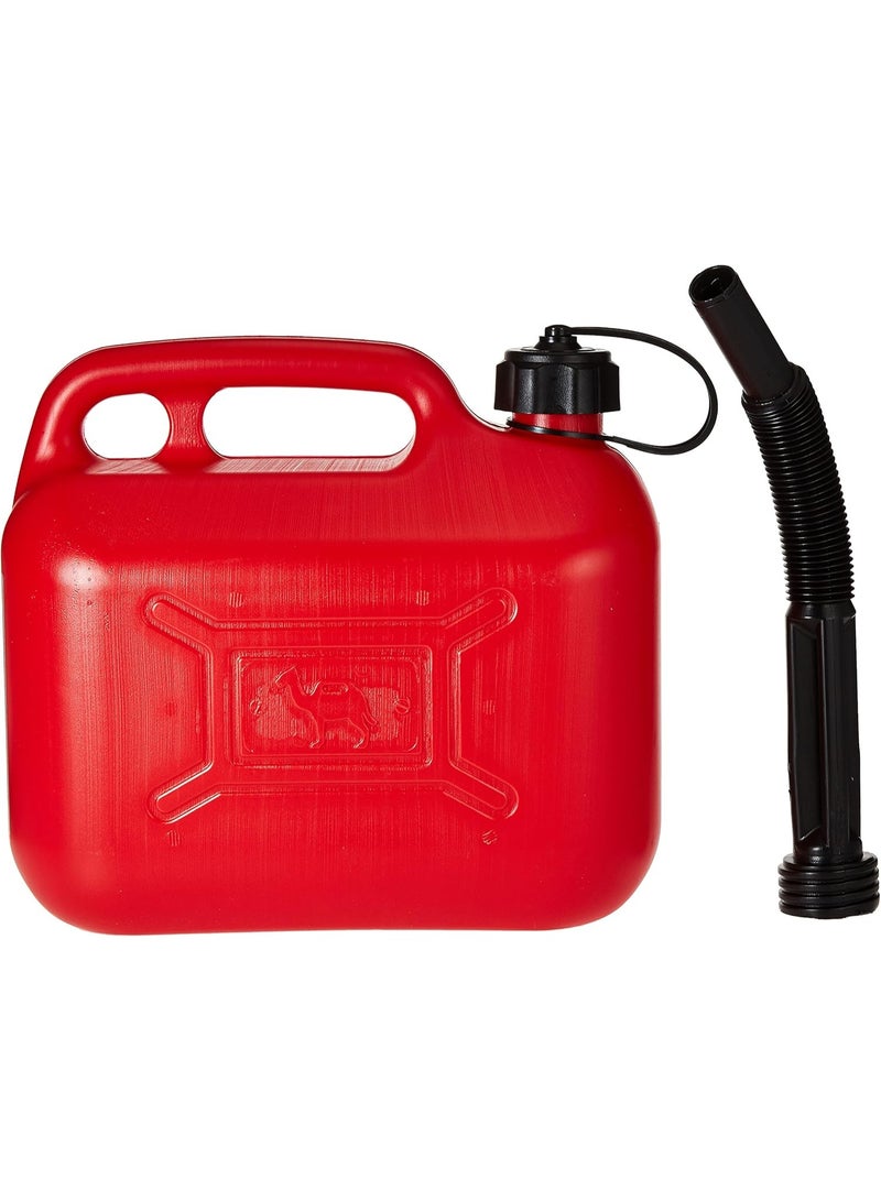 DEURA 5L Petrol & Diesel Fuel Jerry Can – Heavy Duty Oil Storage Container, Leak-Proof Portable Fuel Tank, Red - Image 1